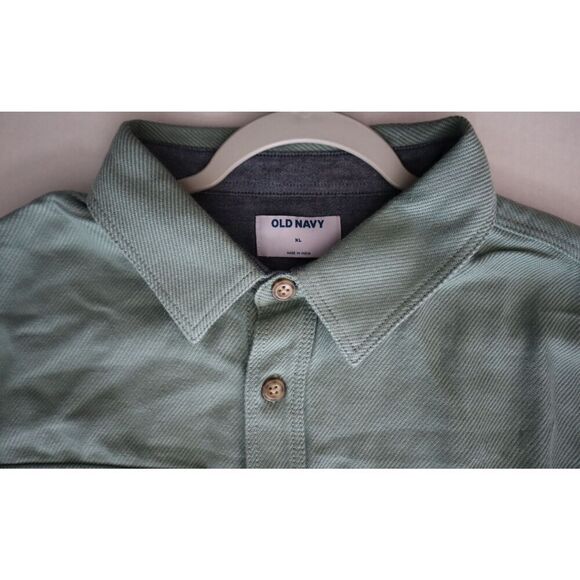 Old Navy 811217-06 Men's Sz XL Green L/S Clayton Twill Pocket Shirt Shacket - Picture 6 of 8